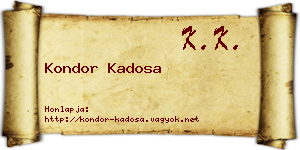 Kondor Kadosa névjegykártya
